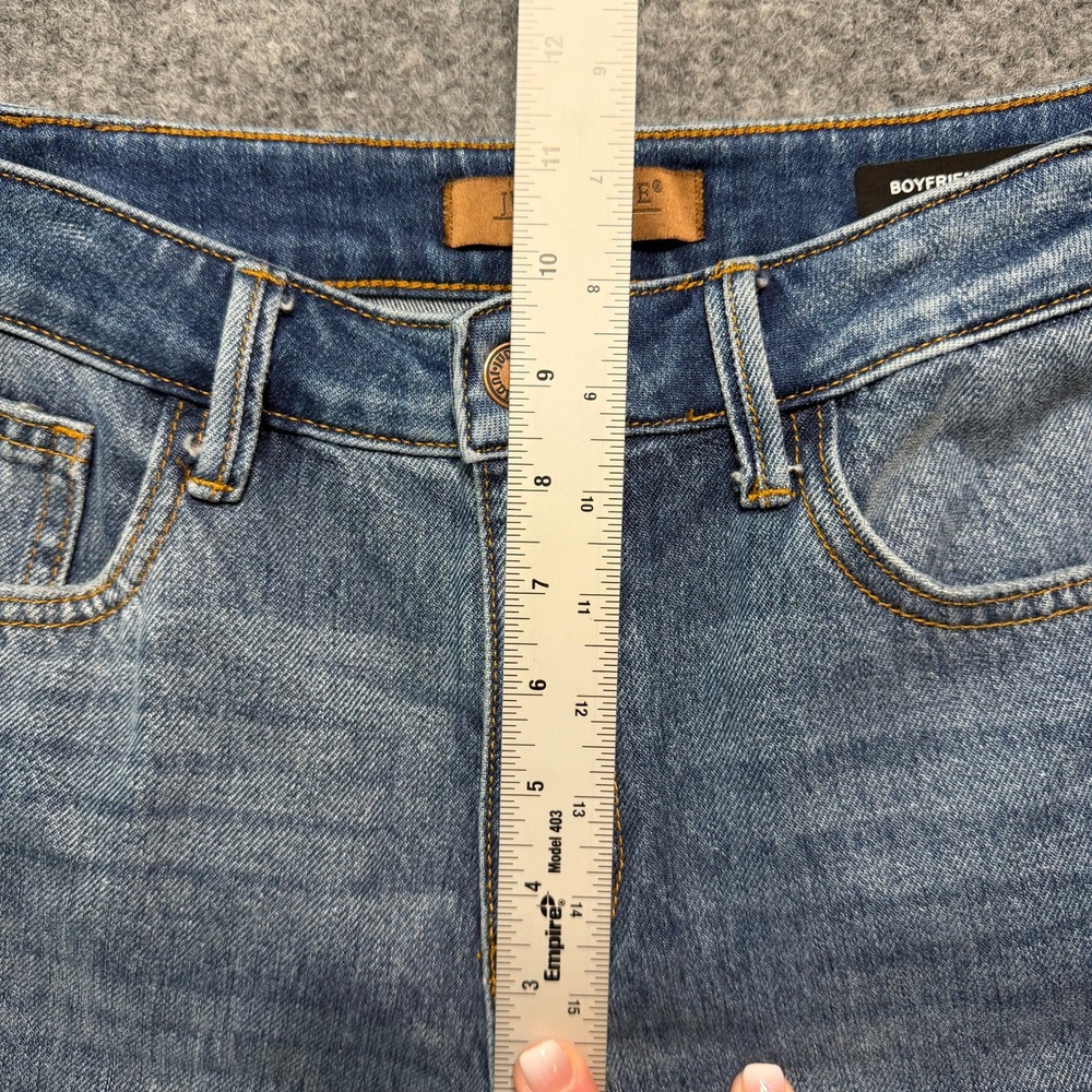 Judy Blue Boyfriend Jeans 3/26 Blue High Rise Cuffed Medium Wash - Picture 5 of 9